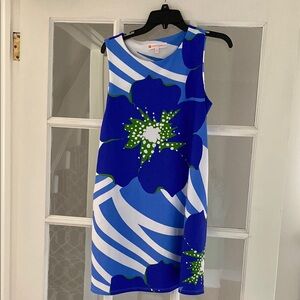 Jude Connally Blue Green Sheath Mini Dress